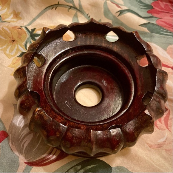 Chinese carved Rosewood lamp vase display base Vintage - Picture 3 of 9